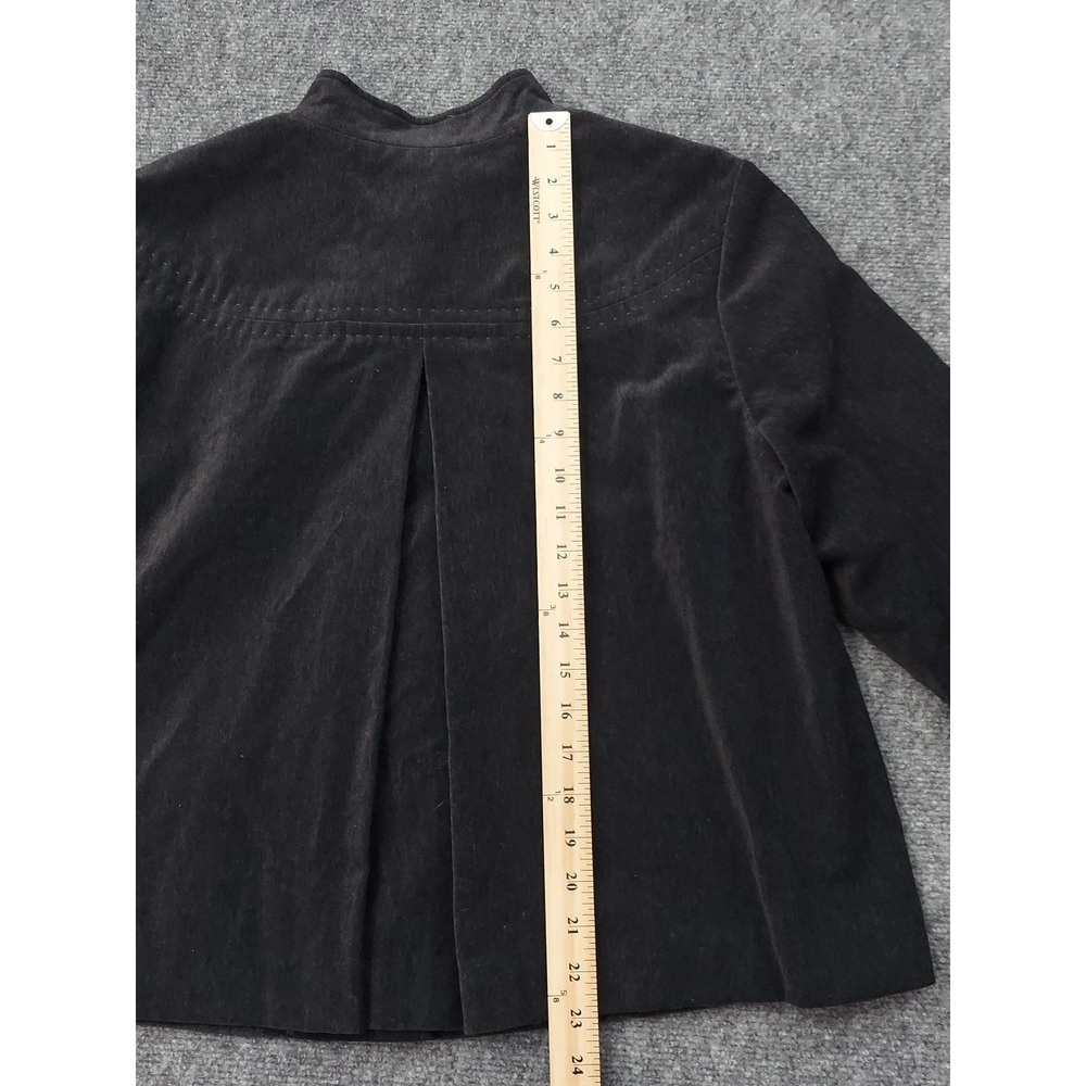 J Jill Jacket Womens Large Black Short Faux Suede Soft Button Front - Picture 5 of 9